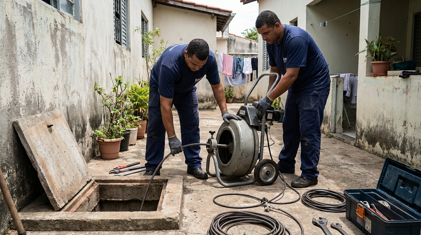 Desentupimento de Coluna Sanitária em Petrópolis‑RJ